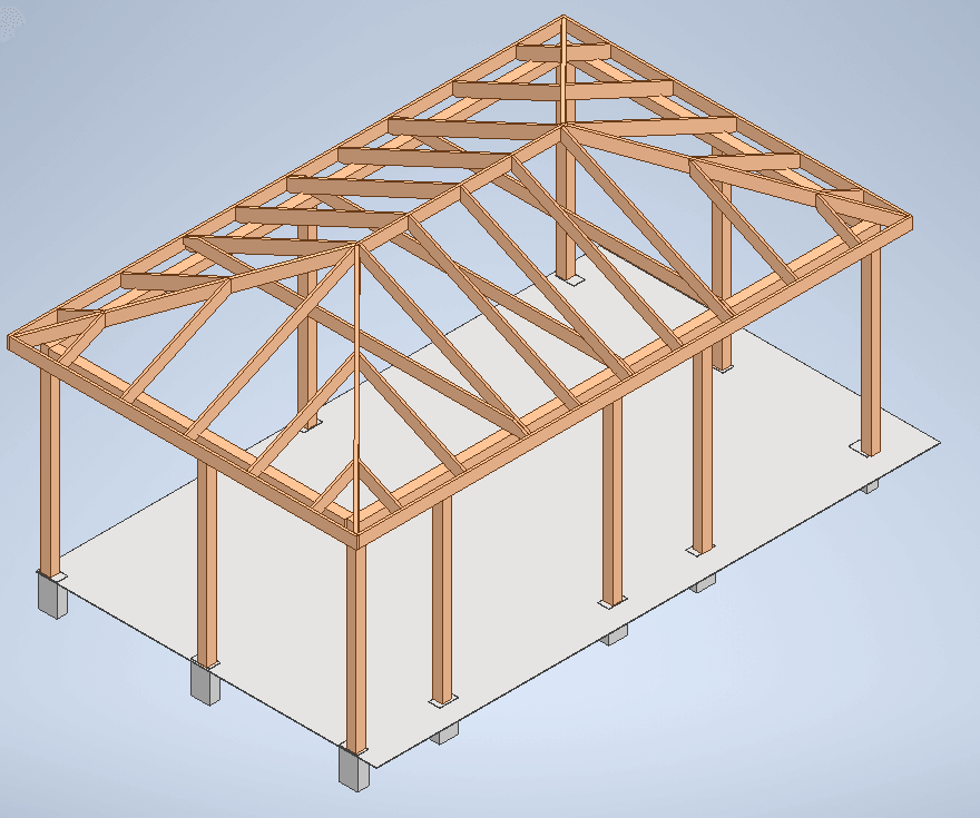 Rzut izometryczny projektu altany